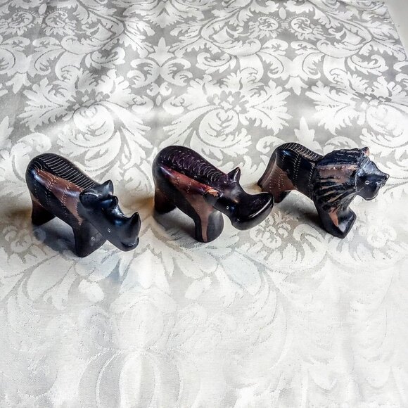 Handmade Soapstone Animal Trio Figurines - Picture 2 of 6